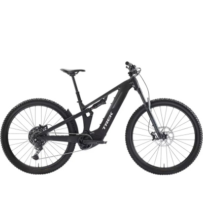 TREK Powerfly FS+ 4 Gen 4 800Wh Full Suspension Electric Mountain Bike in Lithium Trek Black