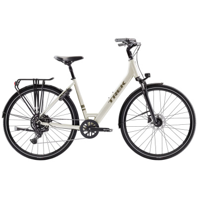 TREK Verve Lowstep Equipped Hybrid Bike in Lunar Silver