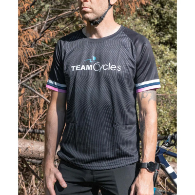 Team Cycles Short Sleeve Mountain Bike Jersey in Black