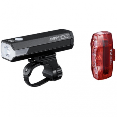 Cateye AMPP 900  VIZ 300 Bike Light Set  USBC