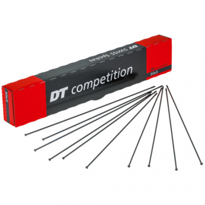 DT Swiss Competition Straight Pull Spokes 14 / 15 g = 2 / 1.8 mm box 72  black 282 mm