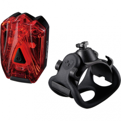 Infini Lava super bright micro USB rear light with QR bracket black with red lens