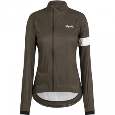 Rapha Womens Core Rain Jacket II XS Deep Coffee/White