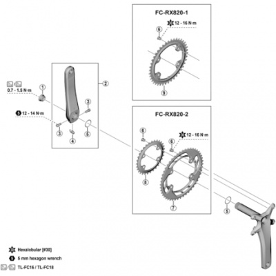 Shimano Clamp screw with washer  M6 x 19 mm