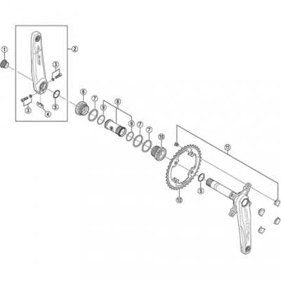 Shimano FC-M810 crank arm fixing bolt