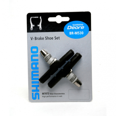 Shimano M70T3 M600 LX / Deore / Alivio threaded v-brake pad set alloy rim Pair