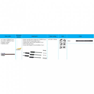 Shimano Road gear cable set  Polymer coated inners