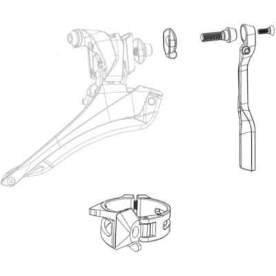 Sram Front Derailleur Spare Parts Kit Red AXS Includes Limit Screws Wedges Standard Thin Large And Fixation Bolt With Washer