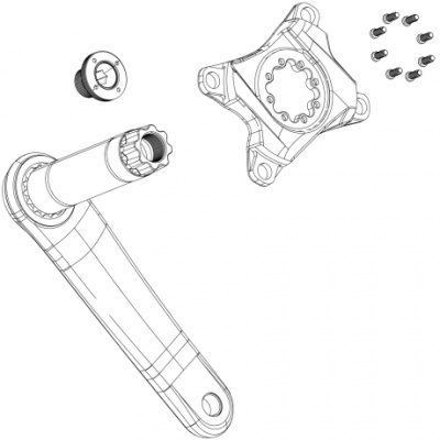 Sram Spare  Crank Arm Bolt Kit SelfExtracting M18M30 DUB Steel