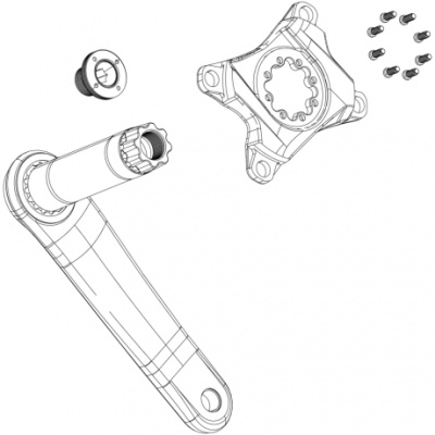 Sram Spare  Crank Arm Bolt Kit SelfExtracting M18M30 Dub  Stealth