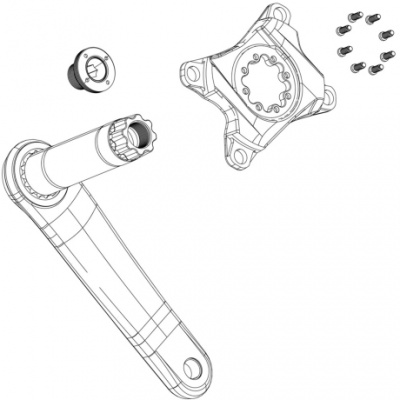 Truvativ Spare  Crank Arm Bolt KI M18M30 Alloy SelfExtractingRight Qty 1  BB