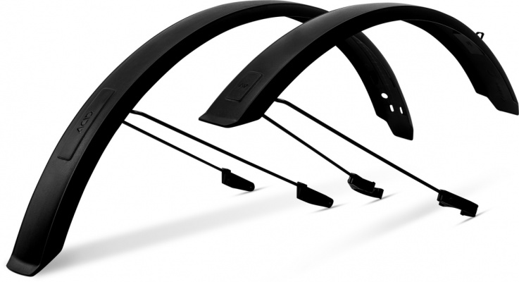 Acid MTB Mudguard Set 29 Inch Black 65mm New Profile With Stays