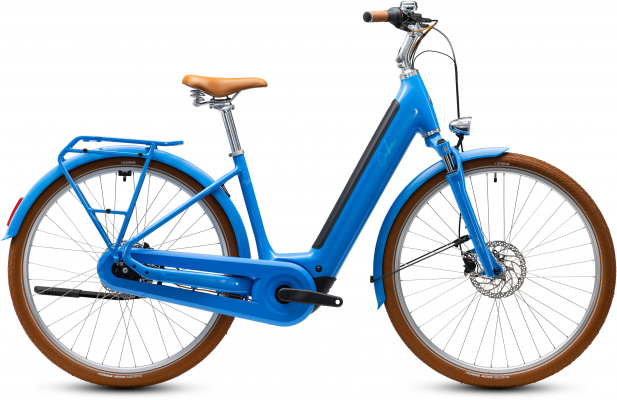 Cube 2027 Aruba Hybrid 600 Electric Bike With Hub Gears in Deep Sky & Brown