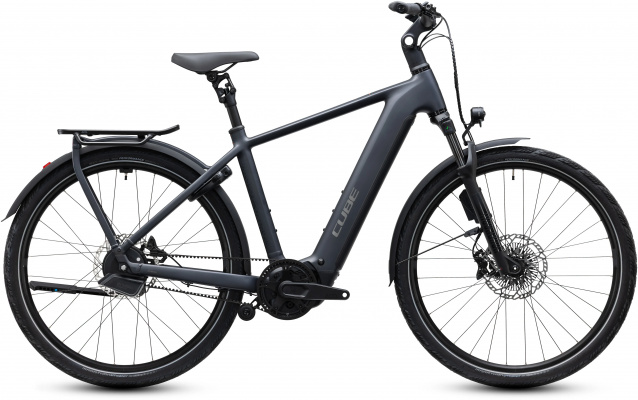 Cube 2027 Kathmandu Hybrid Deluxe EXC 800 Electric Bike With Belt Drive & Hub Gears in Stealth Grey & Grey
