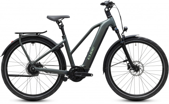 Cube 2027 Kathmandu Hybrid Deluxe Pro 800 Electric Bike With Belt Drive & Hub Gears in Black Forest & Chrome