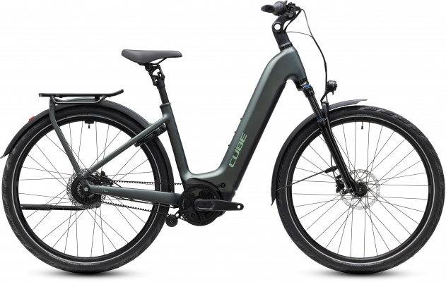 Cube 2027 Kathmandu Hybrid Deluxe Pro 800 Electric Bike With Belt Drive & Hub Gears in Black Forest & Chrome