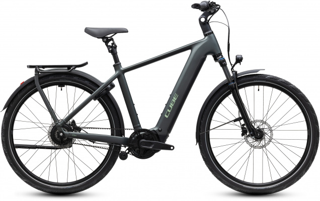 Cube 2027 Kathmandu Hybrid Deluxe Pro 800 Electric Bike With Belt Drive & Hub Gears in Black Forest & Chrome