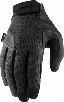Cube Comfort Long Finger Gloves in Black & Grey