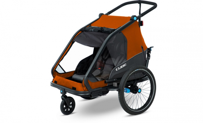 Cube Kids Trailer Double CMPT X Actionteam - Bike Trailer And Buggy In One