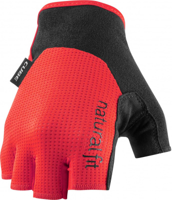 Cube Short Finger Natural Fit Gloves in Red