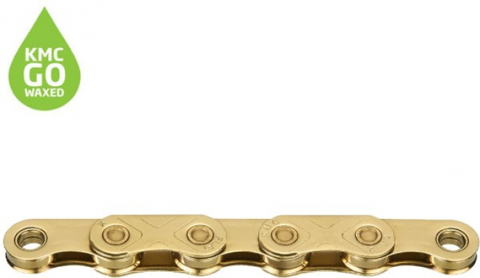 KMC X-Flat 12/13 Speed Ti-N Gold Waxed 126L Chain