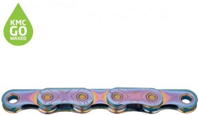 KMC X Flat 12/13x Speed Aurora Blue Waxed Chain 126L