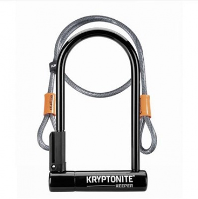Kryptonite Keeper 12 Standard with 4ft Flex Cable - Sold Secure Silver