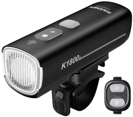 Ravemen K1800 USB Rechargeable AI Nighttime Wide-Angle Front Light 800 Lumens with Wireless Remote