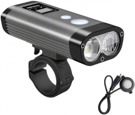 Ravemen PR1400 DuaLens USB Rechargeable Front Light with Remote 1400 Lumens
