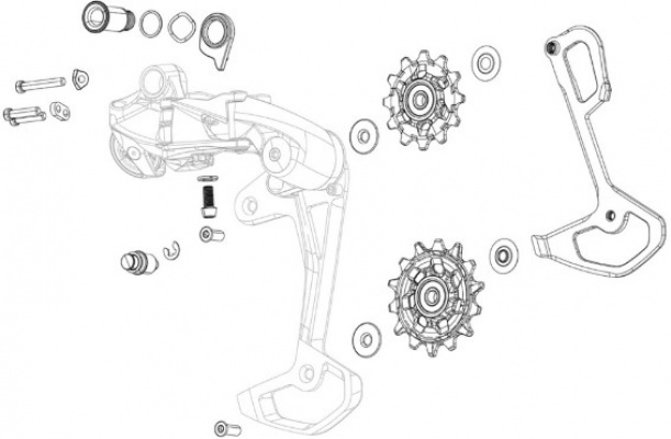 SRAM Red AXS XPLR Rear Derailleur Carbon Inner Cage