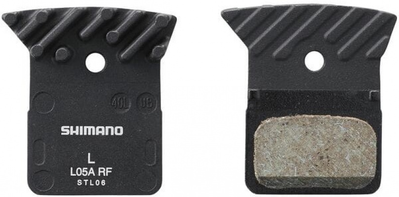 Shimano L05A-RF Disc Pads and Spring, Alloy Backed with Cooling Fins, Resin