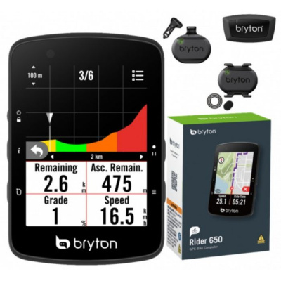 Bryton Rider 650 Cycle Computer With Sensor Bundle