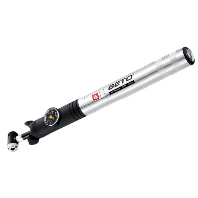 Beto TH004AG OneWay Alloy Mini Pump with Gauge and Hose