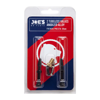 Joe's No Flats Tubeless Anodized Black 36mm Presta Valves