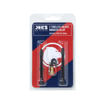 Joe's No Flats Tubeless Anodized Black 60mm Presta Valves