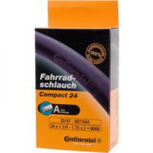 Continental Quality Compact Inner Tube:Black:24mm:Schrader 40m